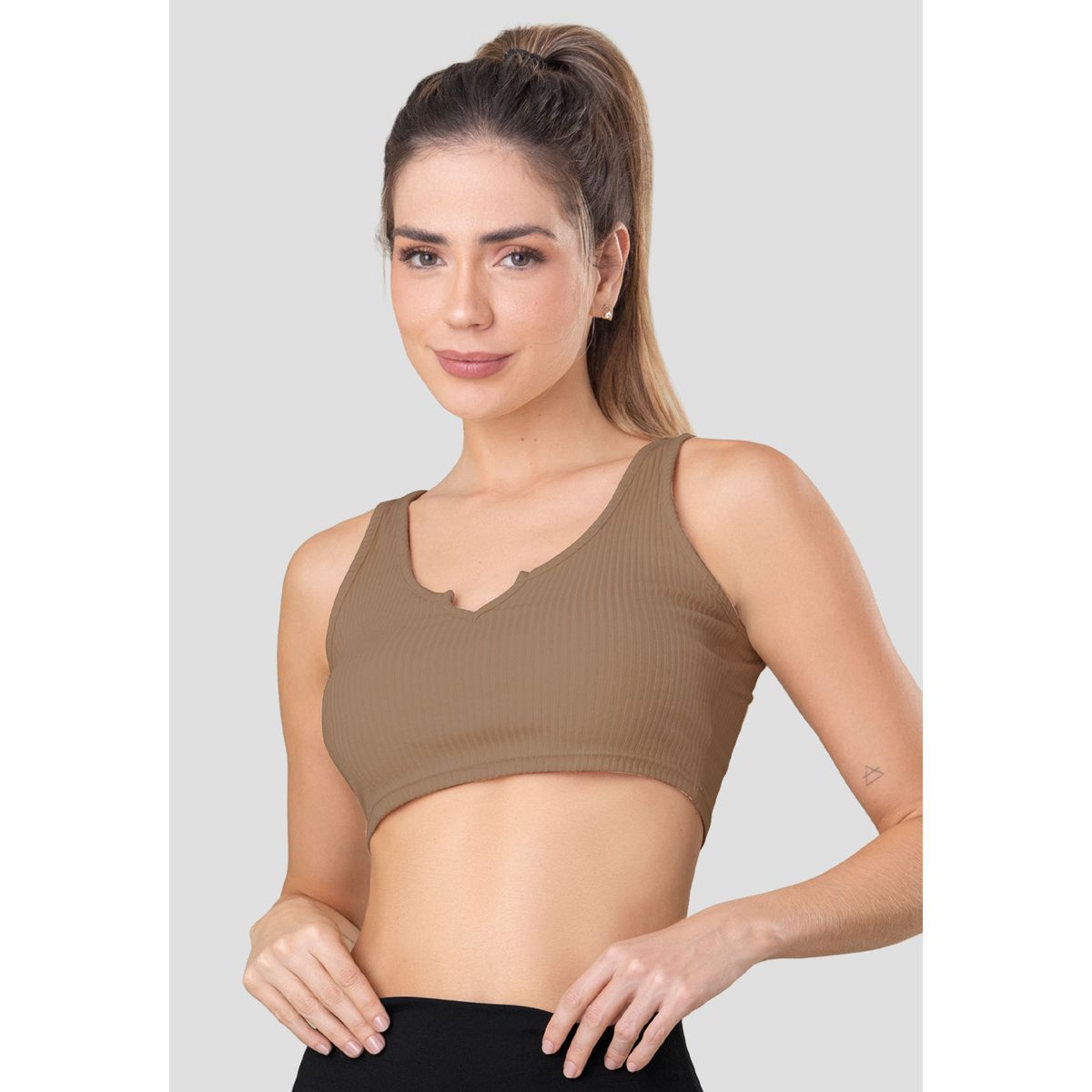 FORMAS INTIMAS - Crop Top Mujer Chocolate Fi 110507