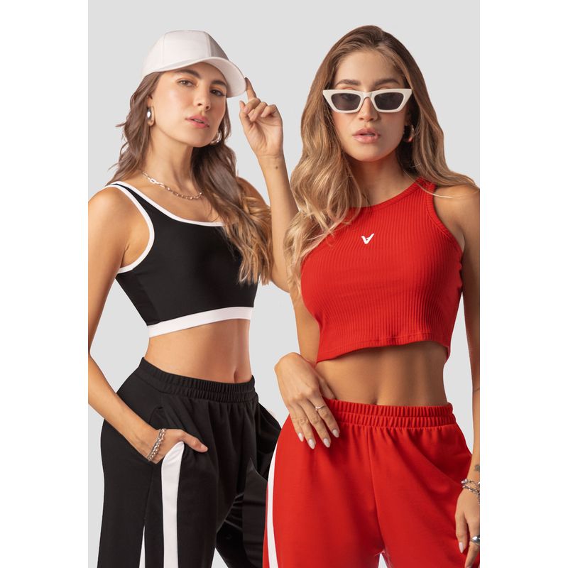 MARKETING PERSONAL - Crop Top Paq X2 Mujer Multicolor Mp 110148