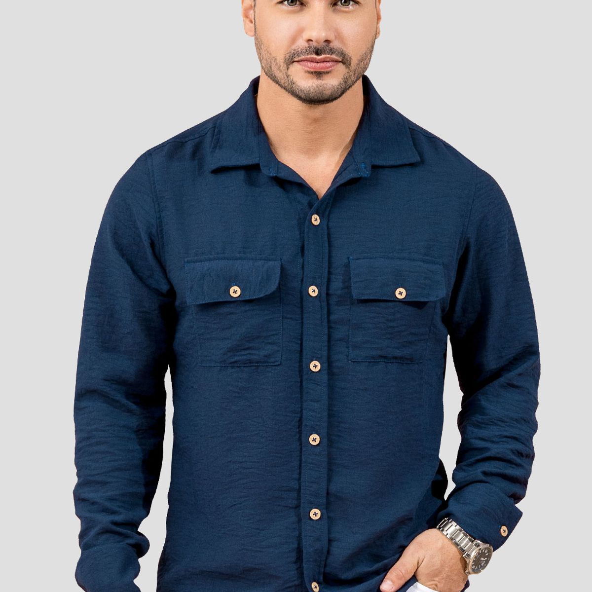 MARKETING PERSONAL - Camisa Hombre Azul Profundo Mp 110532