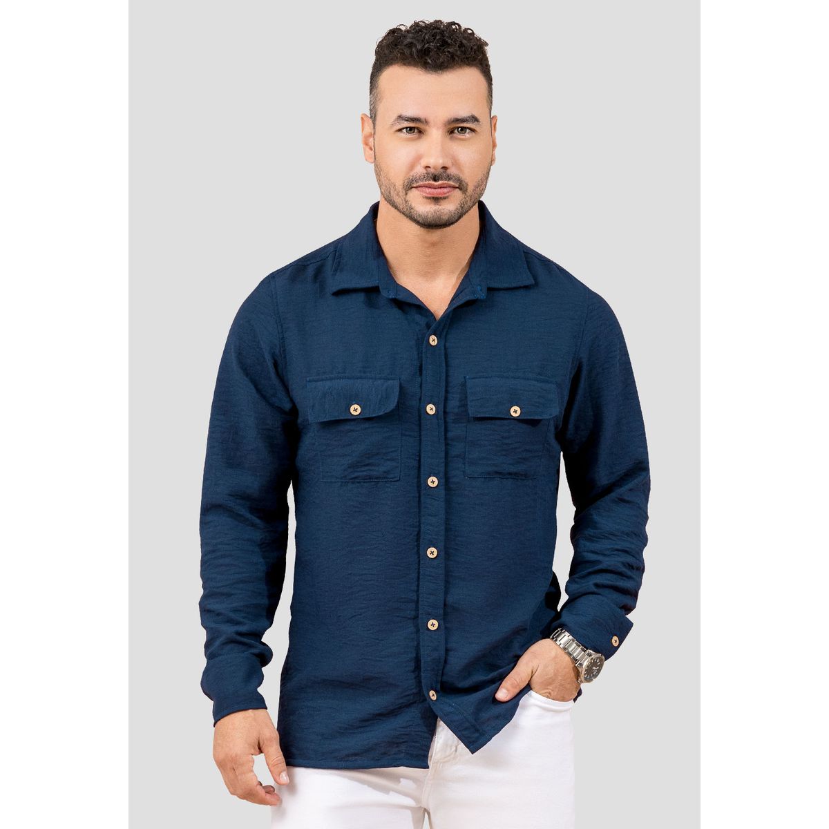 MARKETING PERSONAL - Camisa Hombre Azul Profundo Mp 110532