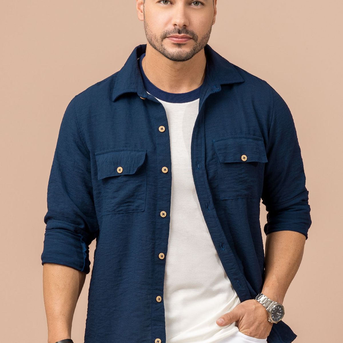 MARKETING PERSONAL - Camisa Hombre Azul Profundo Mp 110532