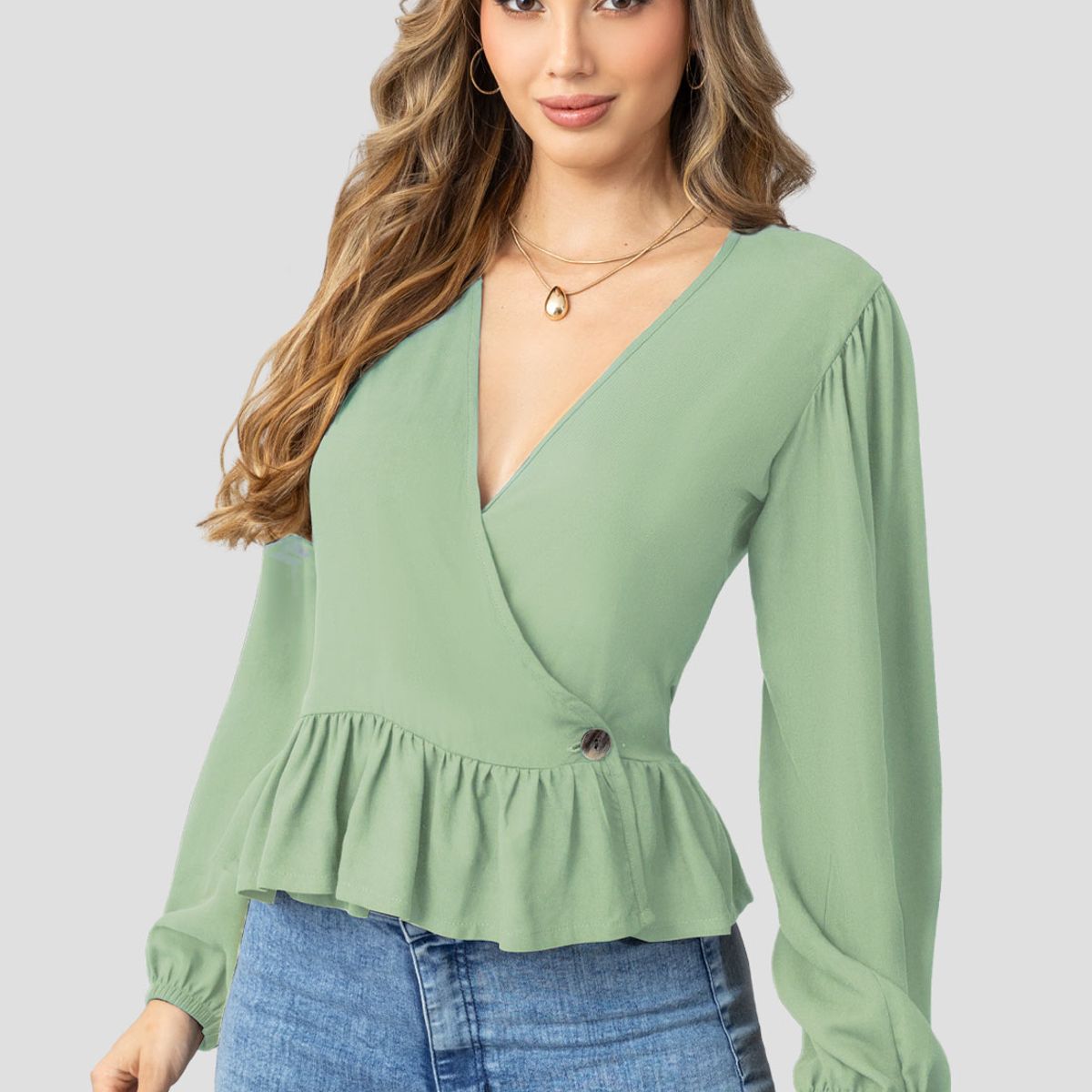MARKETING PERSONAL - Blusa Mujer Verde Matcha Mp 110417