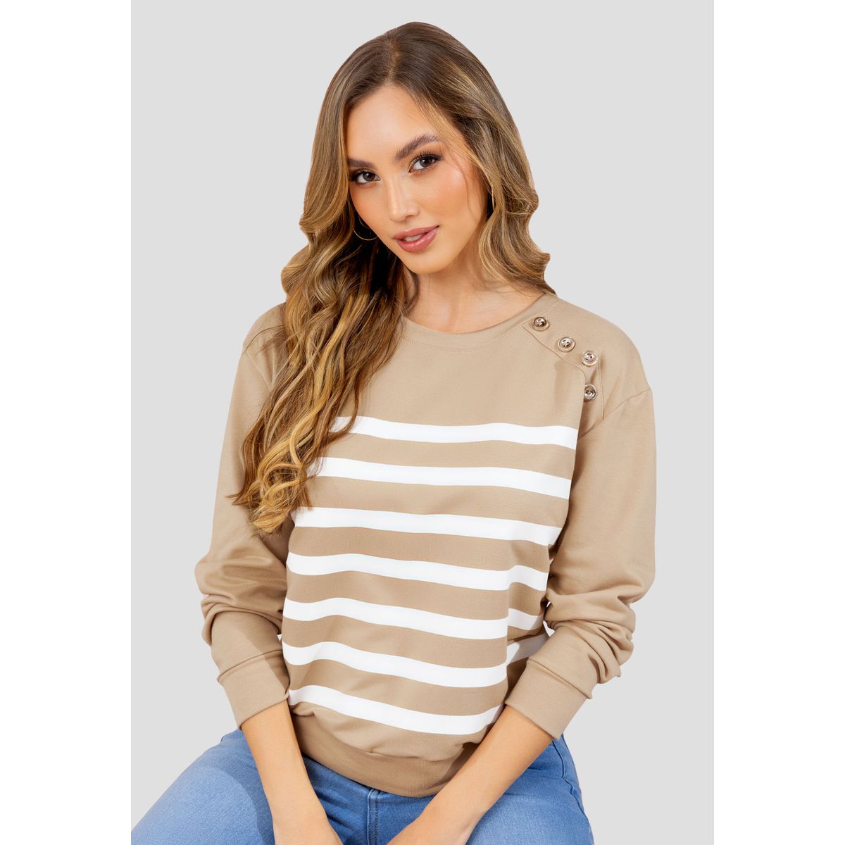 MARKETING PERSONAL - Buzo Mujer Latte Mp 110434