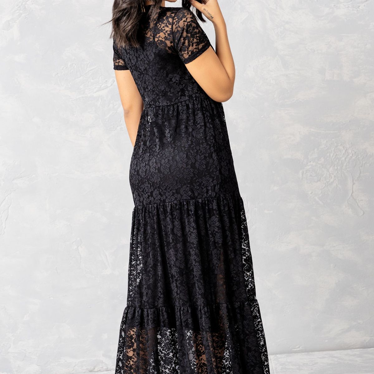 MARKETING PERSONAL - Vestido Largo Mujer Negro Mp 110419