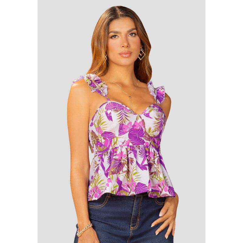 MARKETING PERSONAL - Blusa Mujer Estampado Mp 110426