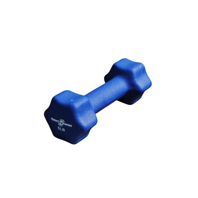 SPORTFITNESS - Par De Mancuernas Hexagonales De 5 Lb Antideslizantes