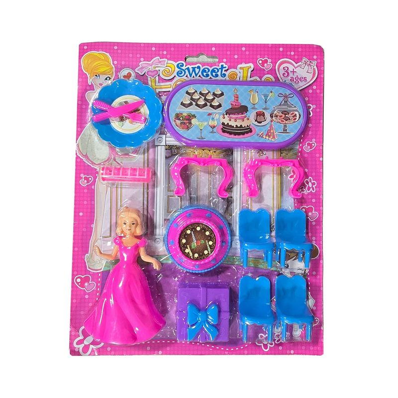 GENERICO - Muñeca Princesa Vestido Juguete Niñas + Accesorios Casa