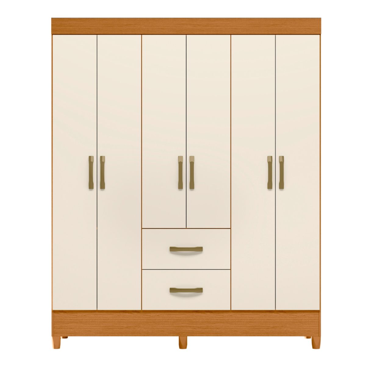 AKIVOY - Closet Armario Mobi 6 Puertas Color Cafe - Beige