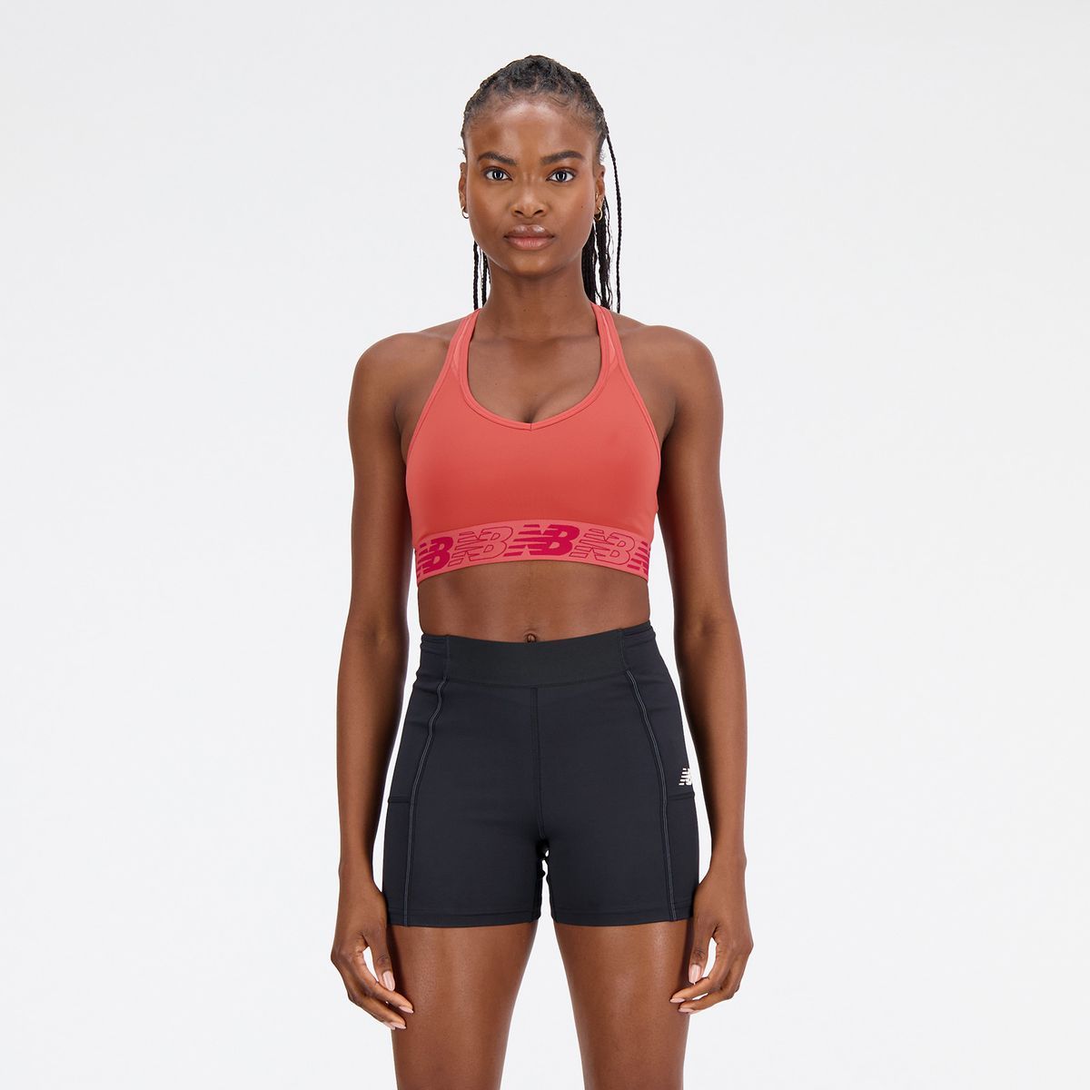 NEW BALANCE - Top New Balance Crop Pace Bra 3 Naranja Mujer