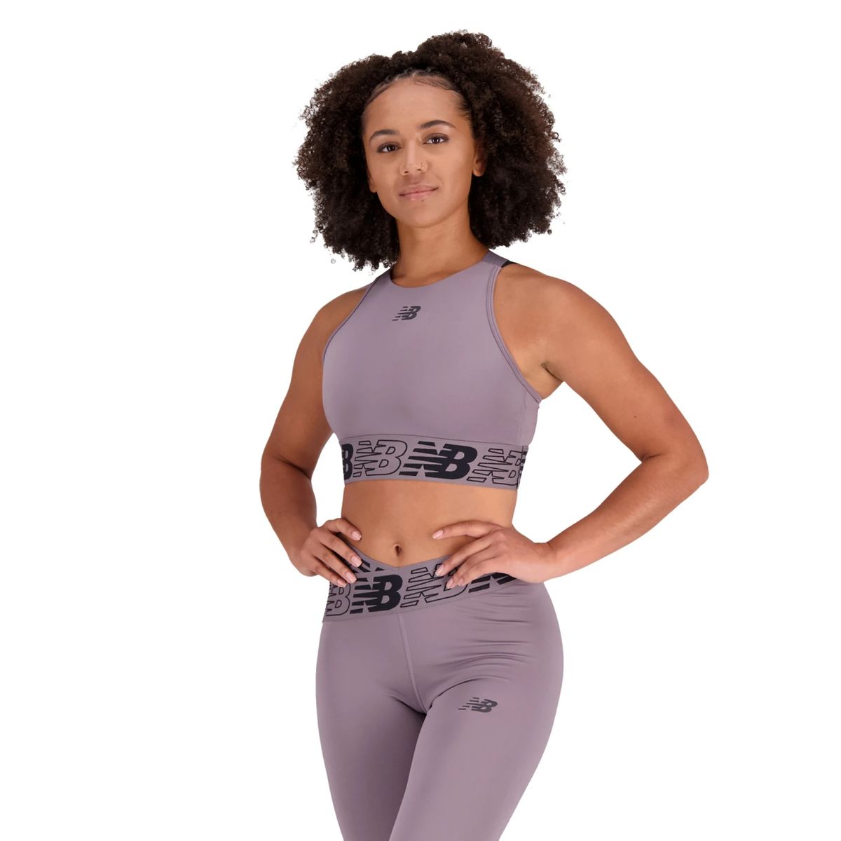 NEW BALANCE - Top New Balance Original Relentless Crop Bra Lila Para Mujer