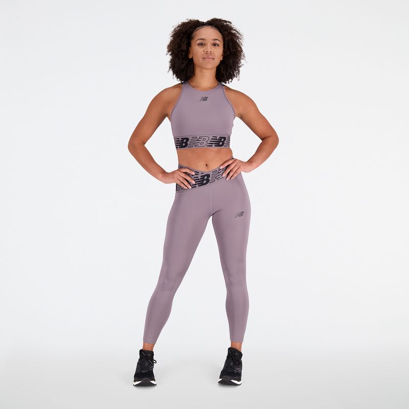 NEW BALANCE - Top New Balance Original Relentless Crop Bra Lila Para Mujer
