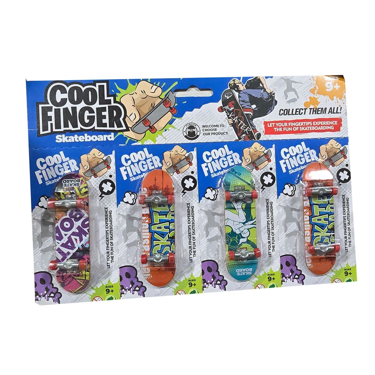 GENERICO - Patineta Dedos Mini Coleccion Juguete Niños X 4 Unidades