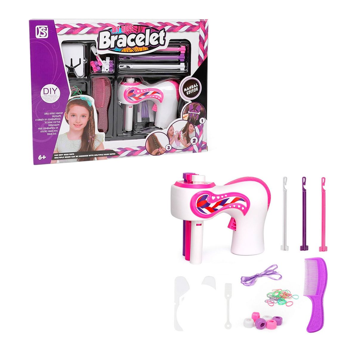 GENERICO - Set Kit Para Hacer Peinados Trenzas Niñas Interactivo