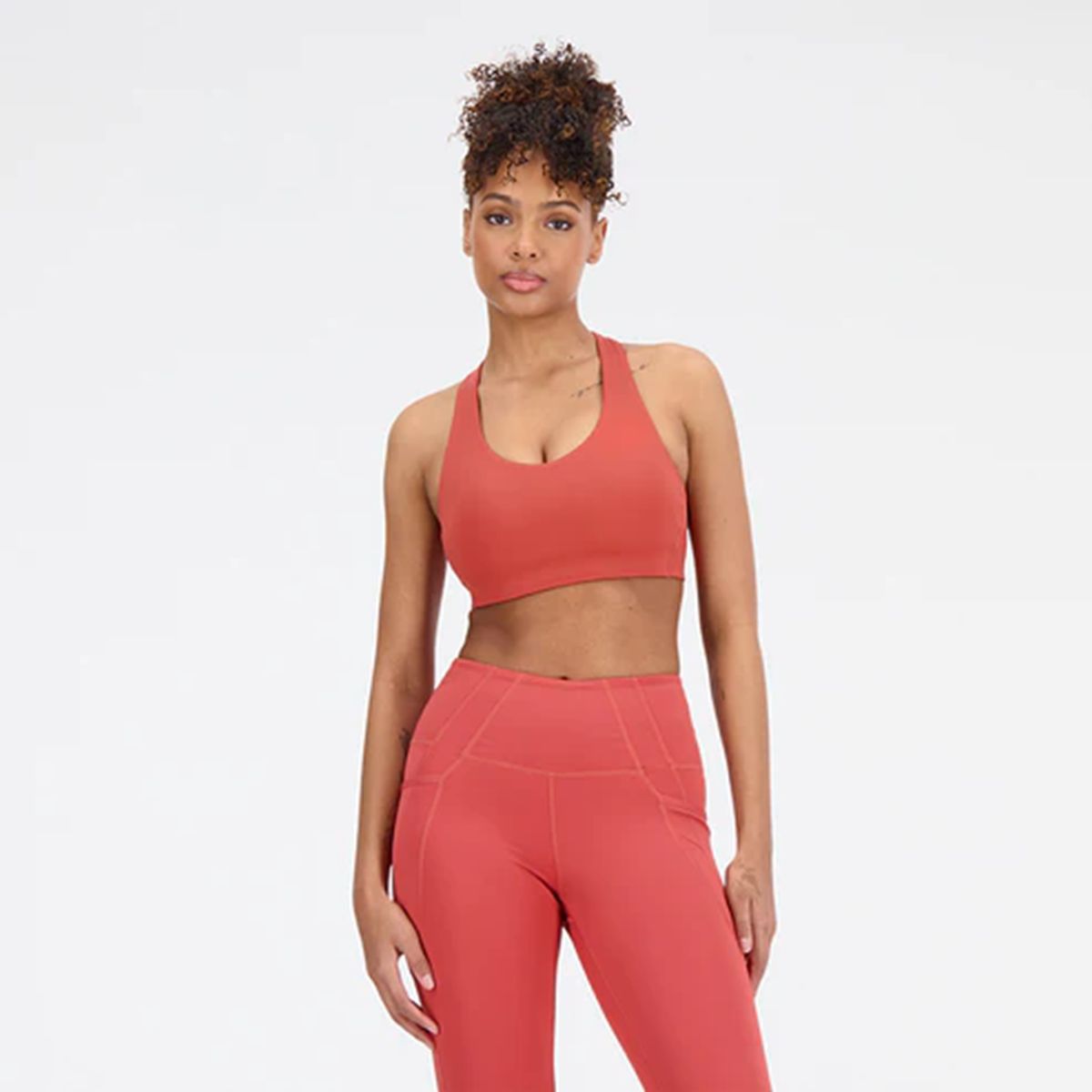 NEW BALANCE - Top New Balance Original Fuel Bra DRYx Naranja Para Mujer