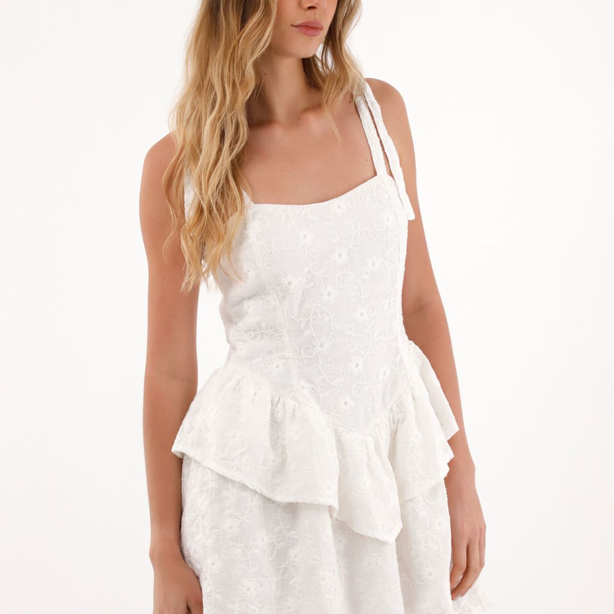 TOPMARK - Vestido corto con boleros crudo para mujer