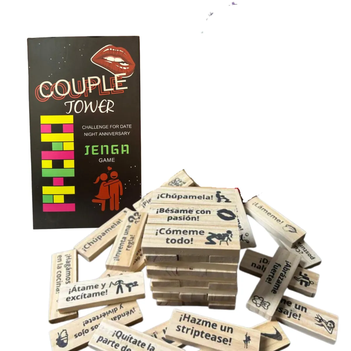 GENERICO - Juego Jenga Erotico Para Parejas 48 Piezas