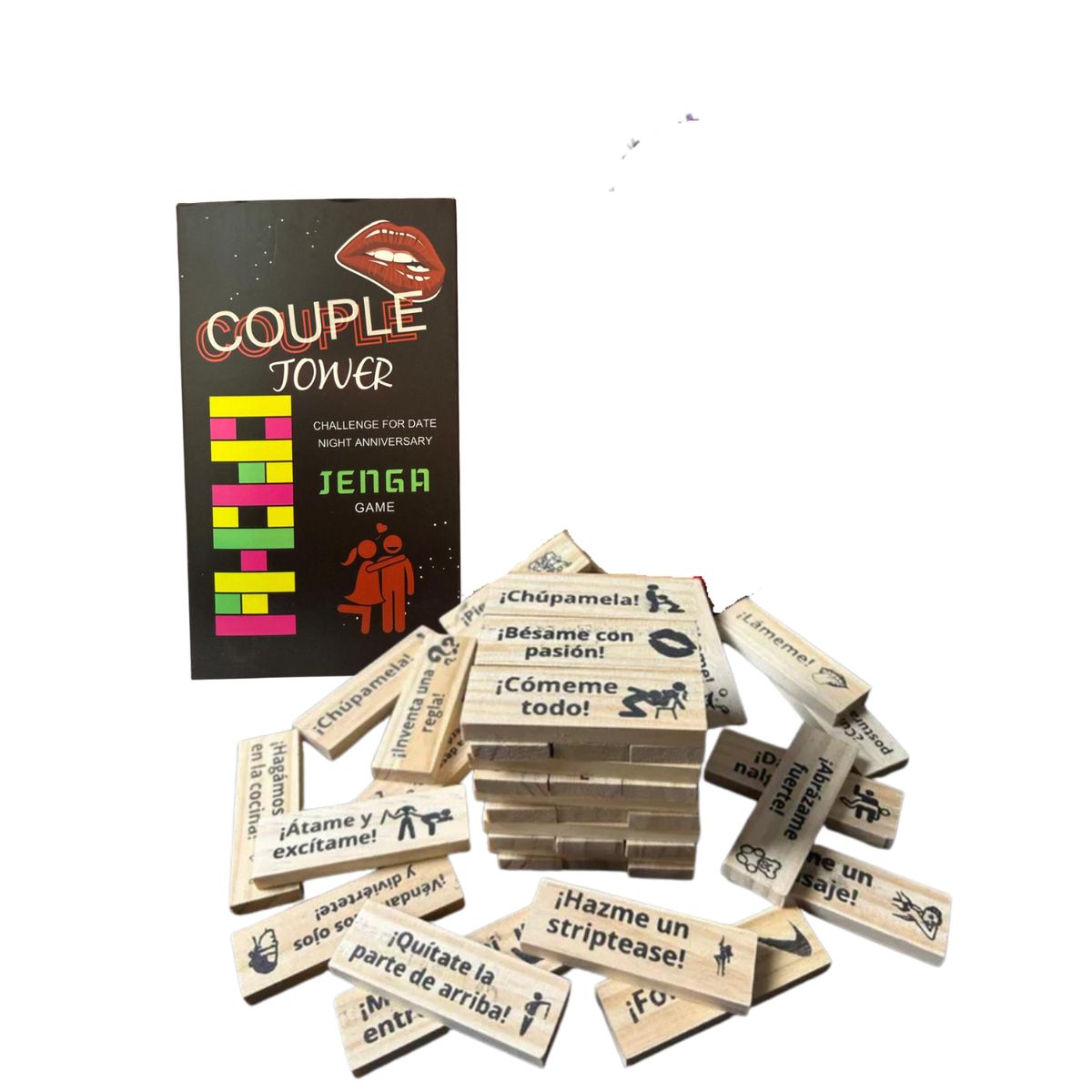 GENERICO - Juego Jenga Erotico Para Parejas 48 Piezas