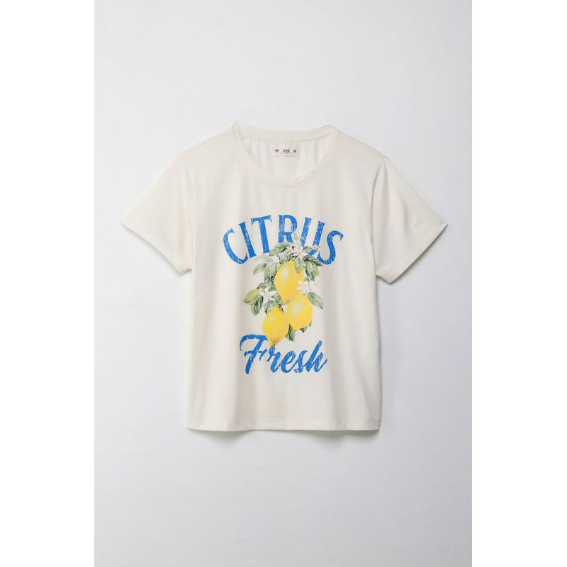 TENNIS - Camiseta estampada manga corta crudo para mujer