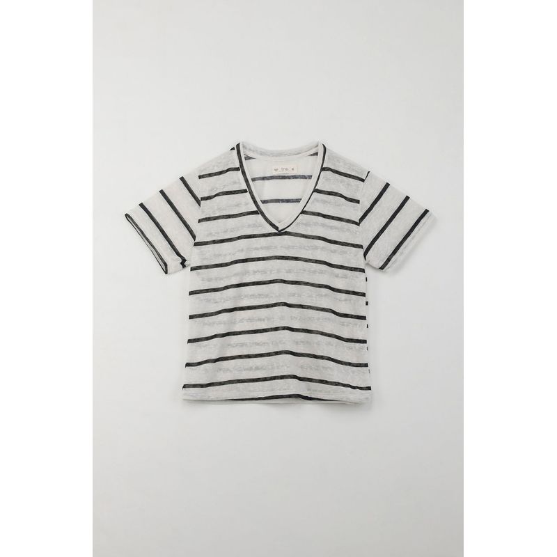 TENNIS - Camiseta con diseño preteñido a rayas para mujer