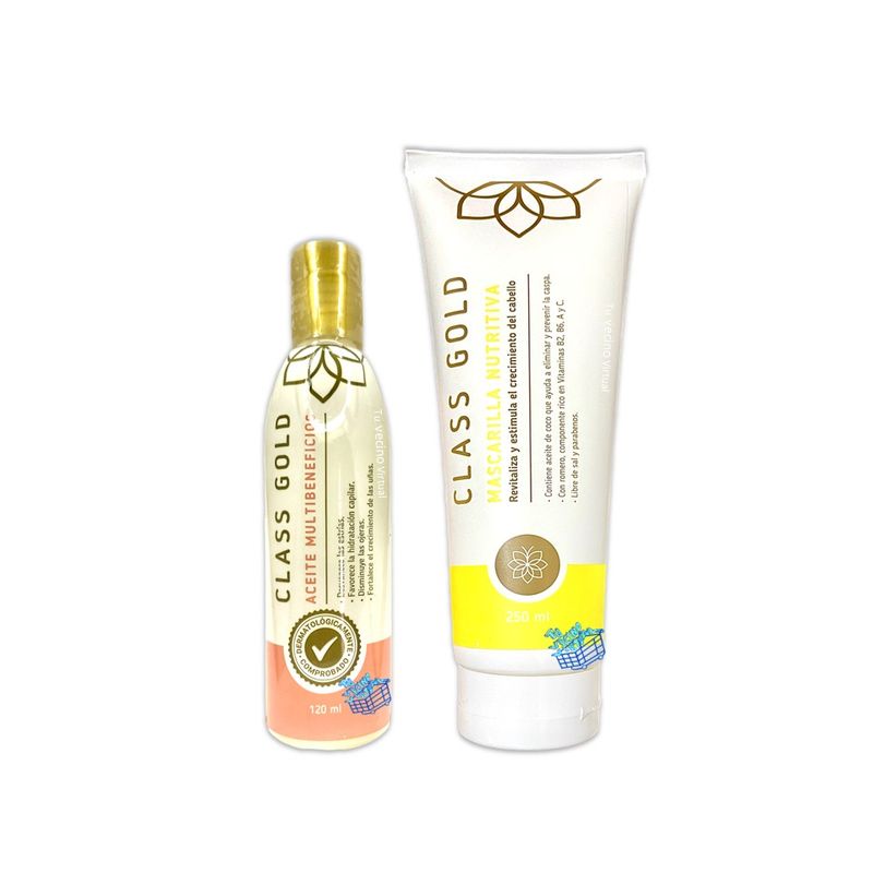 CLASS GOLD - Mascarilla Nutritiva y  Aceite Multibeneficios Class Gold