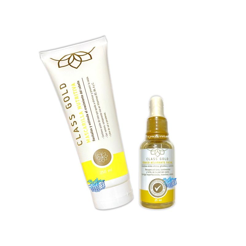 CLASS GOLD - Mascarilla Nutritiva y Tonico Aclarante Class Gold