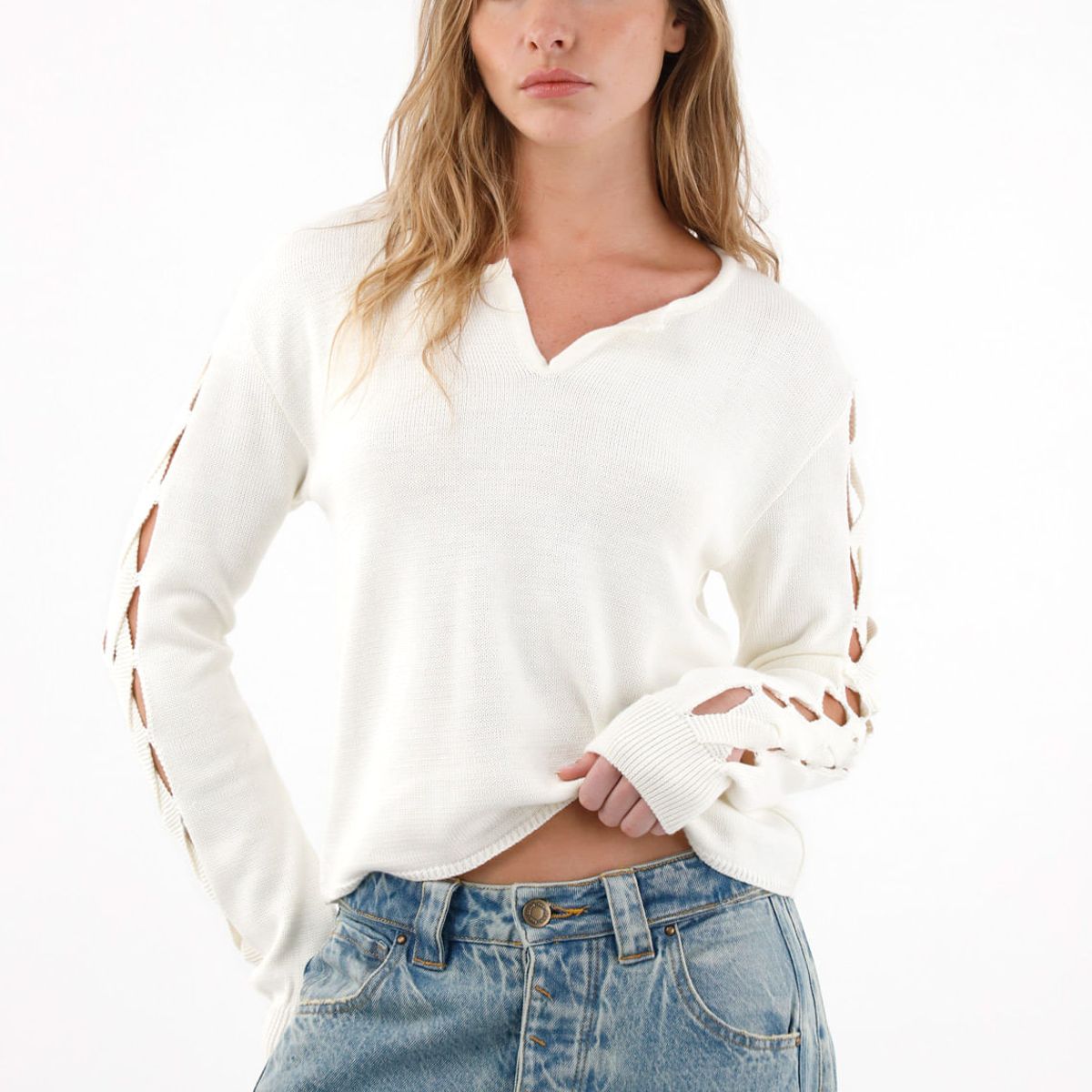 TENNIS - Buzo tejido crudo para mujer