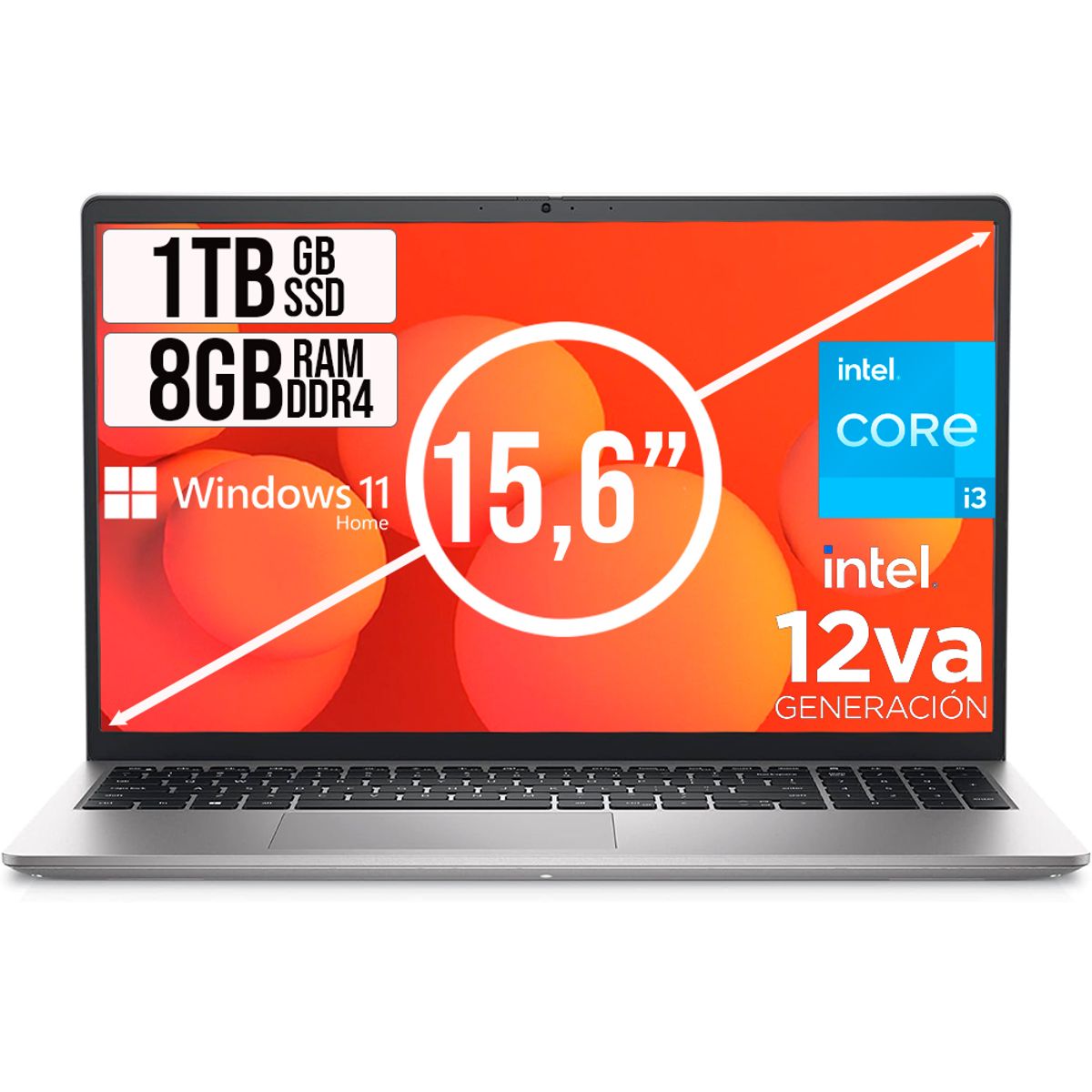 DELL - Portátil Dell Inspiron 15 Intel Core I3 1215U 8GB RAM 1TB SSD W11 Home