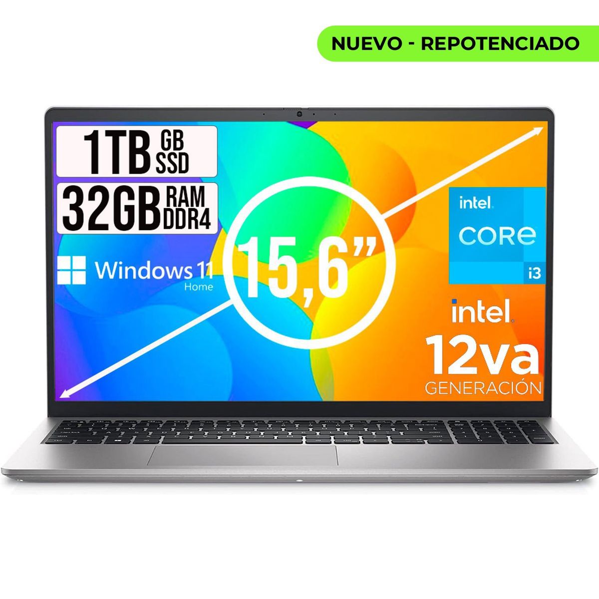 DELL - PORTATIL DELL INSPIRON INTEL CORE I3 1215U SSD 1TB RAM 32GB LED 15,6 LIC W11 HOME