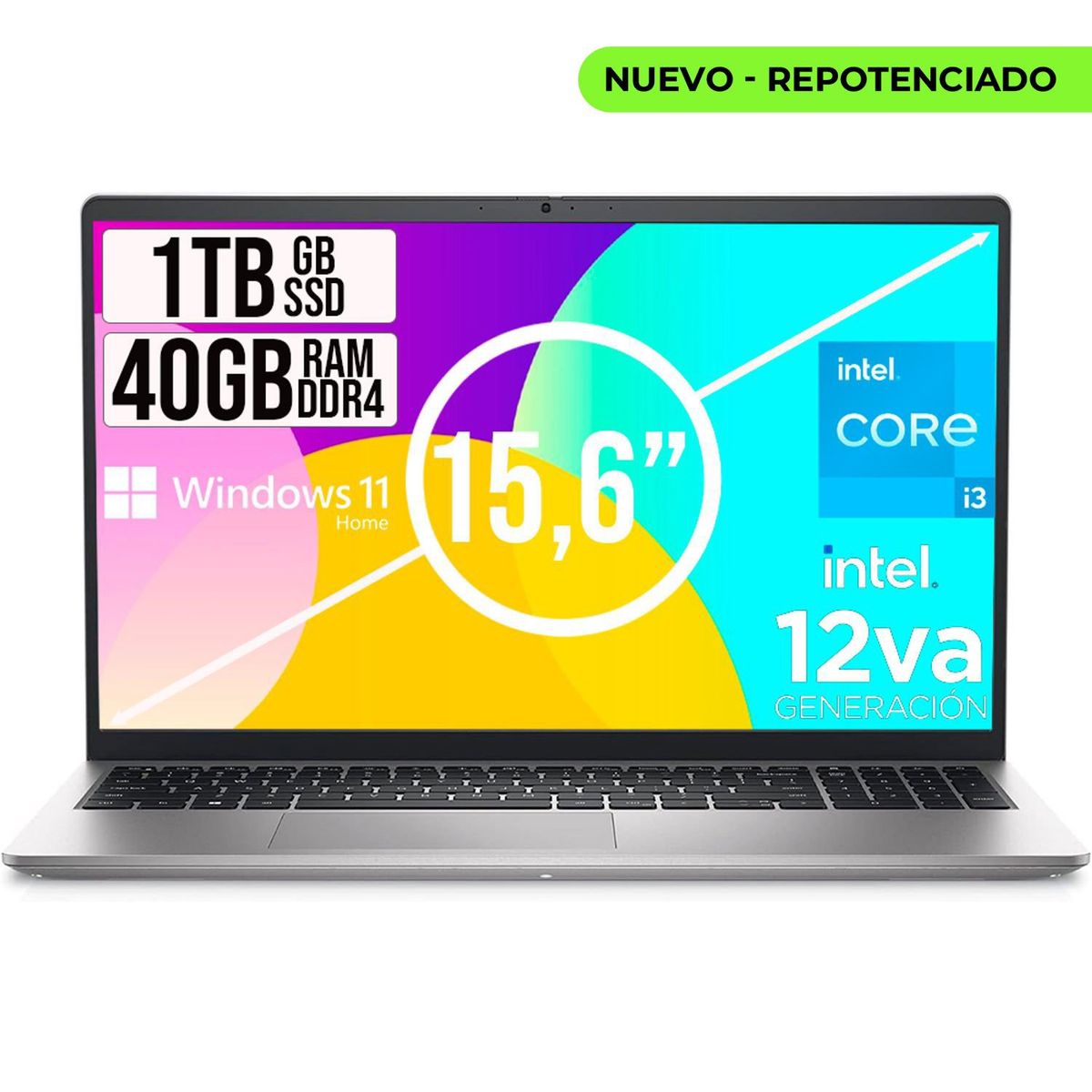 DELL - PORTATIL DELL INSPIRON INTEL CORE I3 1215U SSD 1TB RAM 40GB LED 15,6 LIC W11 HOME