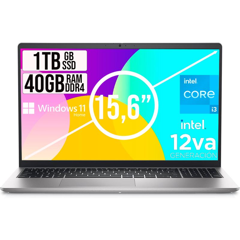 DELL - PORTATIL DELL INSPIRON INTEL CORE I3 1215U SSD 1TB RAM 40GB LED 15,6 LIC W11 HOME