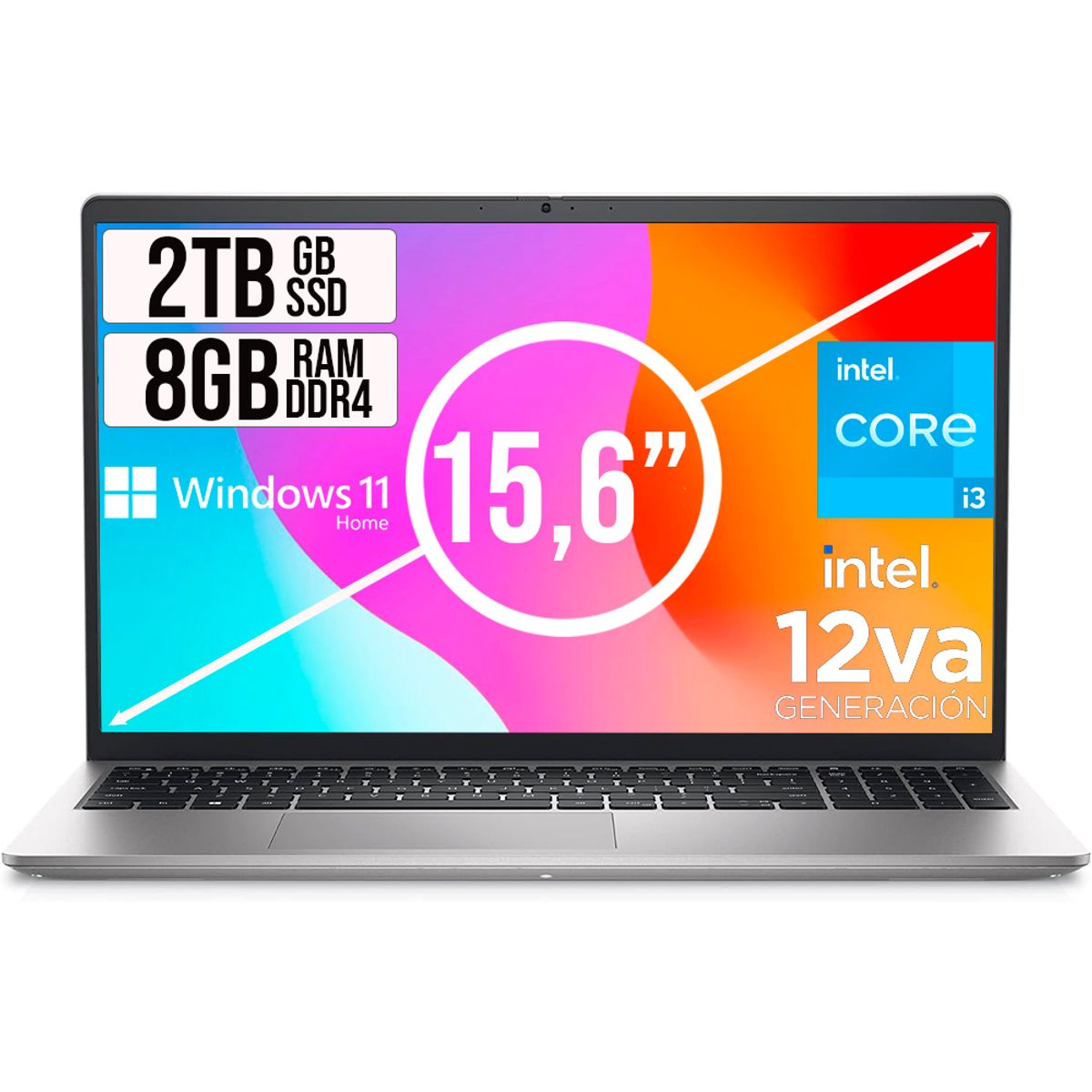 DELL - PORTATIL DELL INSPIRON INTEL CORE I3 1215U SSD 2TB RAM 8GB LED 15,6 LIC W11 HOME