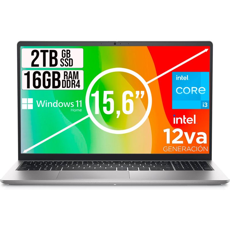 DELL - Portátil Dell Inspiron Intel Core I3 1215U 16GB RAM 2TB SSD 15.6" Windows 11 Home