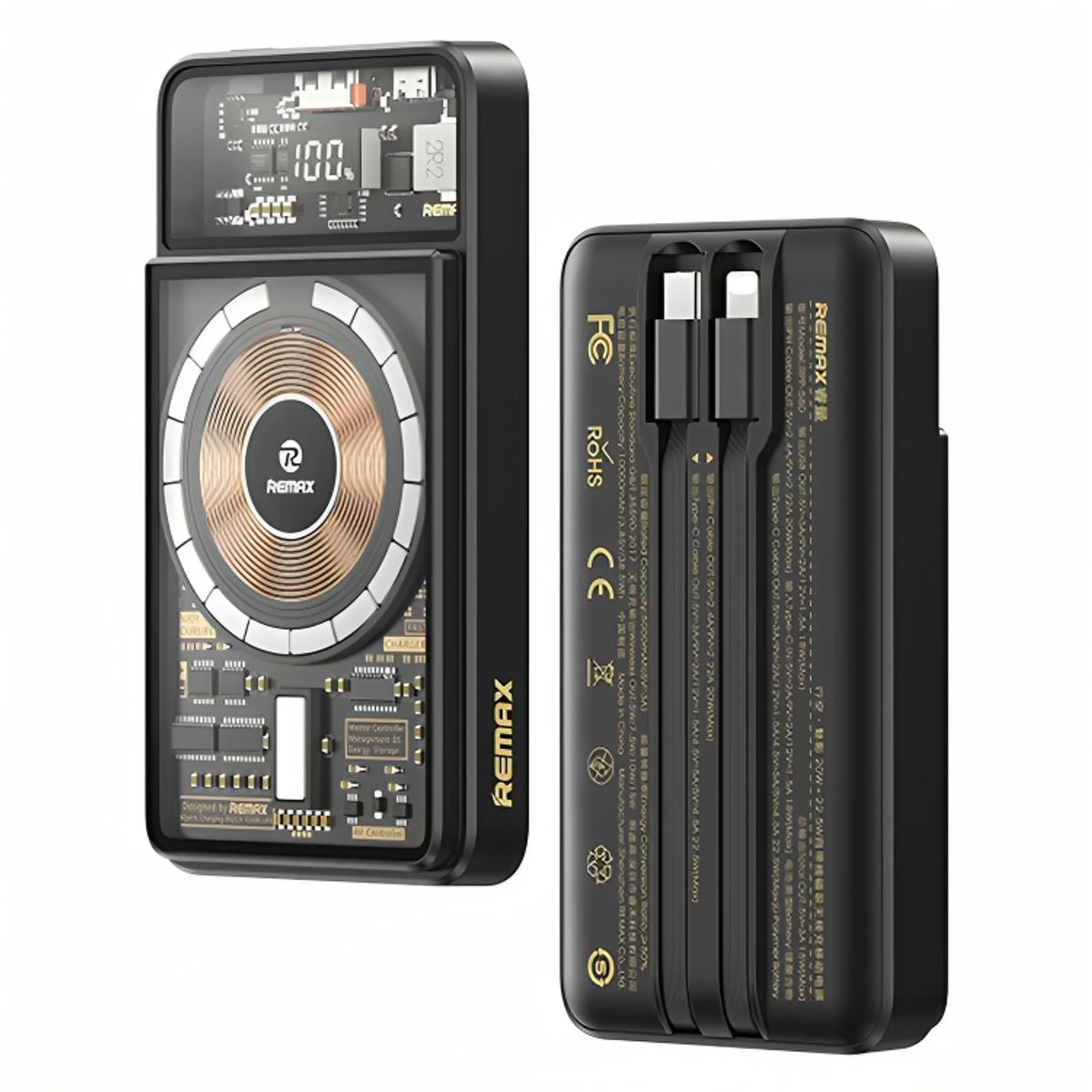 REMAX - PowerBanK 10000mAh 20W + 225W Con Cargador Inalambrico REMAX RPP-580