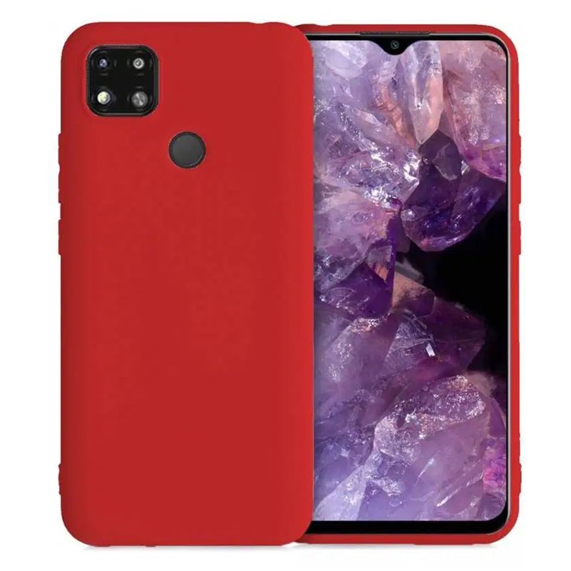 GENERICO - Funda Silicone Case Compatible Con Xiaomi Redmi 9C y Redmi 10A Rojo