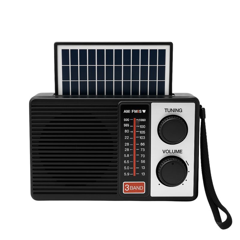 GENERICO - Radio Am Fm Portatil Solar Recargable 3 Bandas Usb Sd