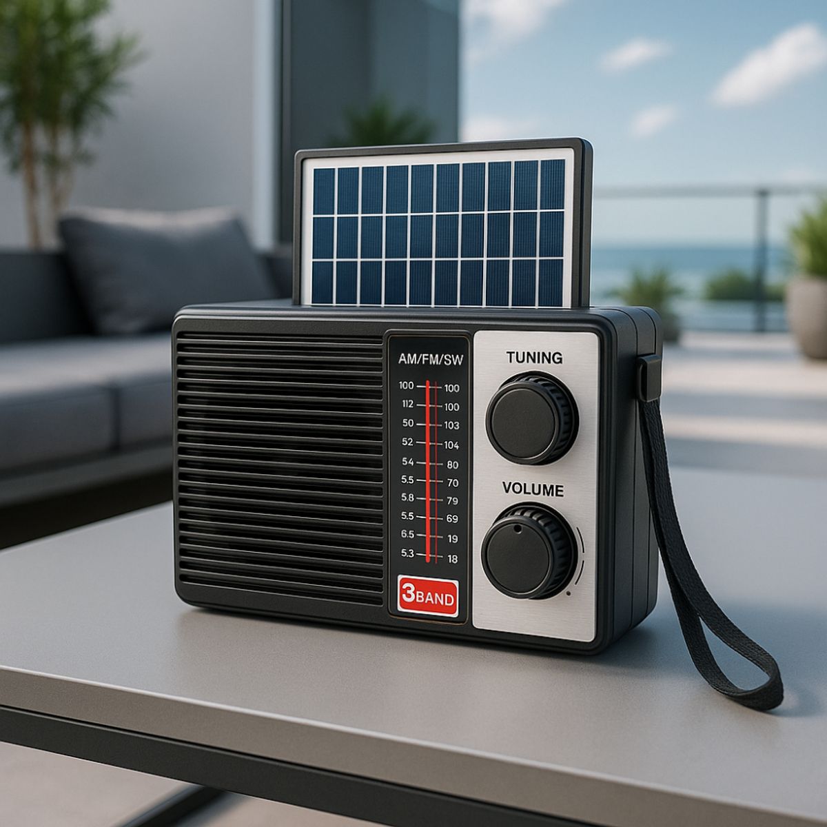 GENERICO - Radio Am Fm Portatil Solar Recargable 3 Bandas Usb Sd