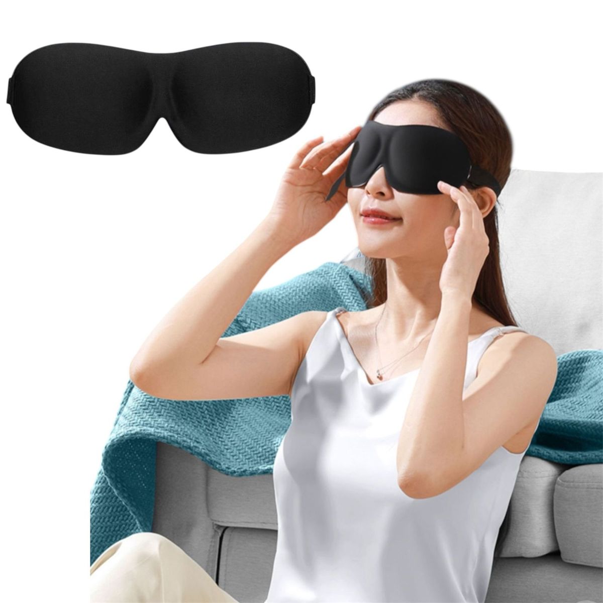 MULTIPLACE COLOMBIA - Tapa Ojos Antifaz 3D para Dormir  Negro importado