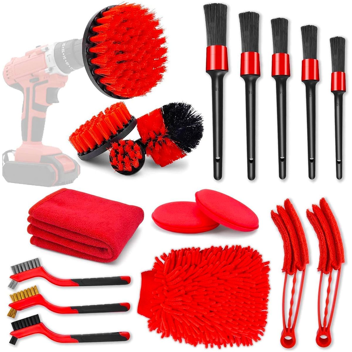 ONE PIXEL - Kit Limpiador Para Carro 18 Piezas Para Exterior e Interior