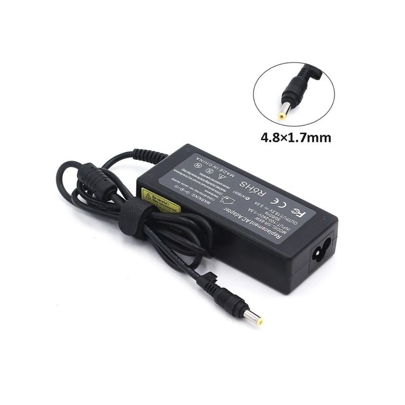 GENERICO - Cargador Para Portatil Hp Punta Amarilla 18.5v 3.5a 4.8 x 1.7mm
