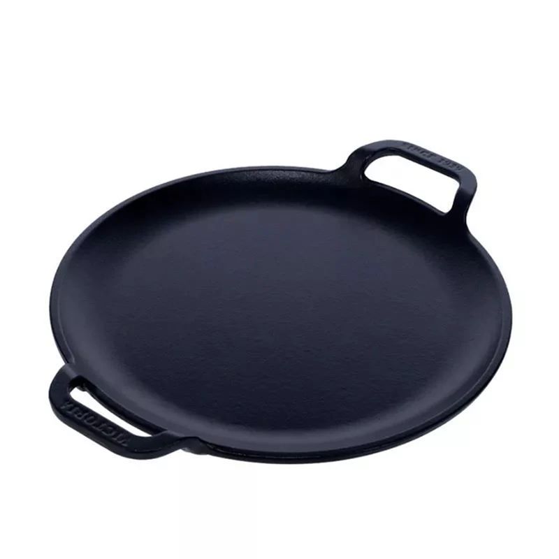 VICTORIA - Plancha Para Pizza de Hierro Fundido Victoria de Doble Asa 25 Cm
