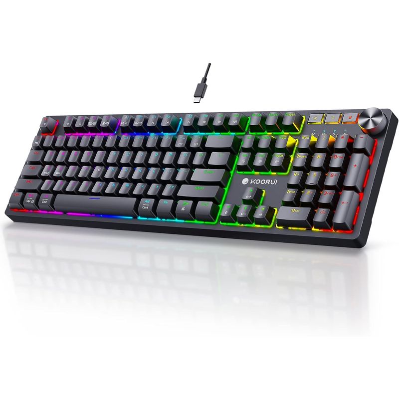 GENERAL - Teclado Mecánico Gamer Koorui Mk104 RGB USB- C Qwerty