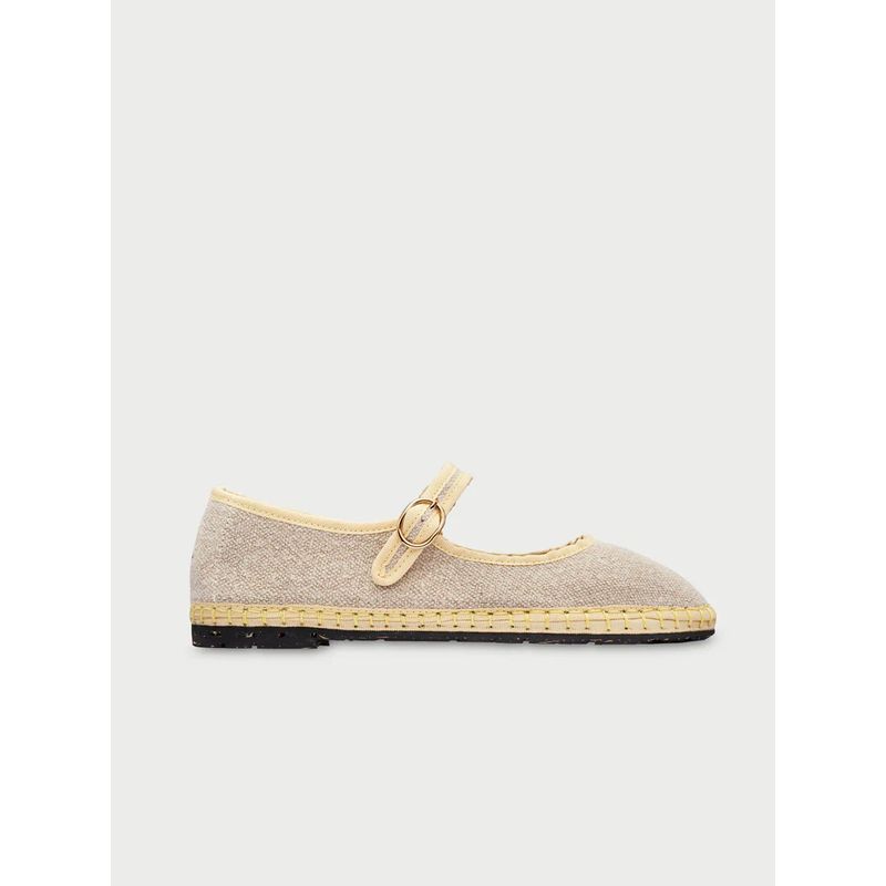 FLABELUS - Baleta mary jane linen imelda FLABELUS Beige BAIMELDABEIG