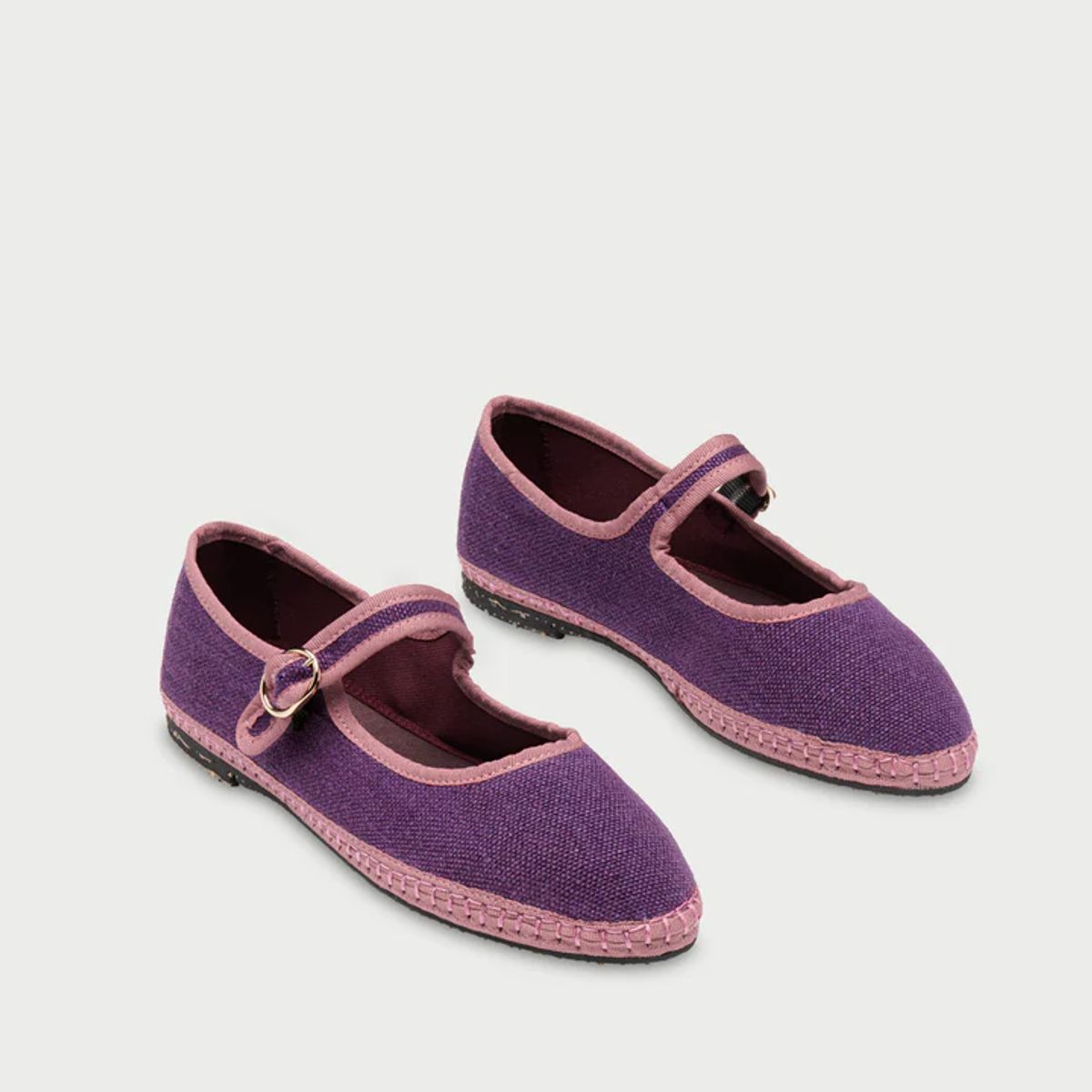 FLABELUS - Baleta mary jane linen aeneas FLABELUS Morado BALAENEASPURP