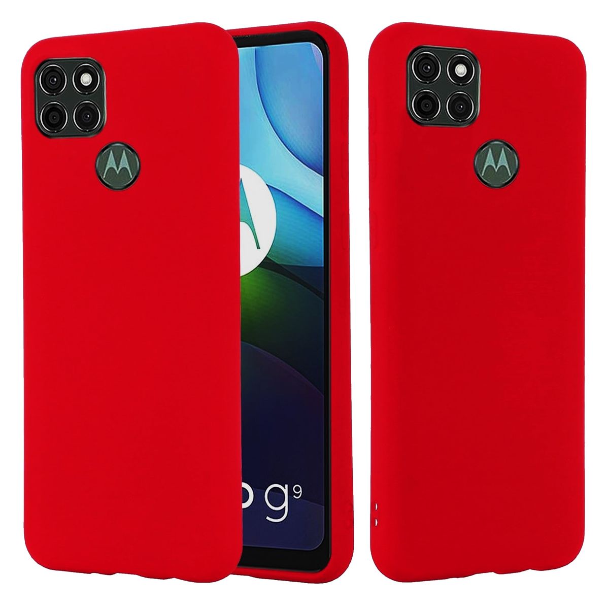 GENERICO - Funda Estuche Silicone Case Compatible Con Motorola G9 Power Rojo