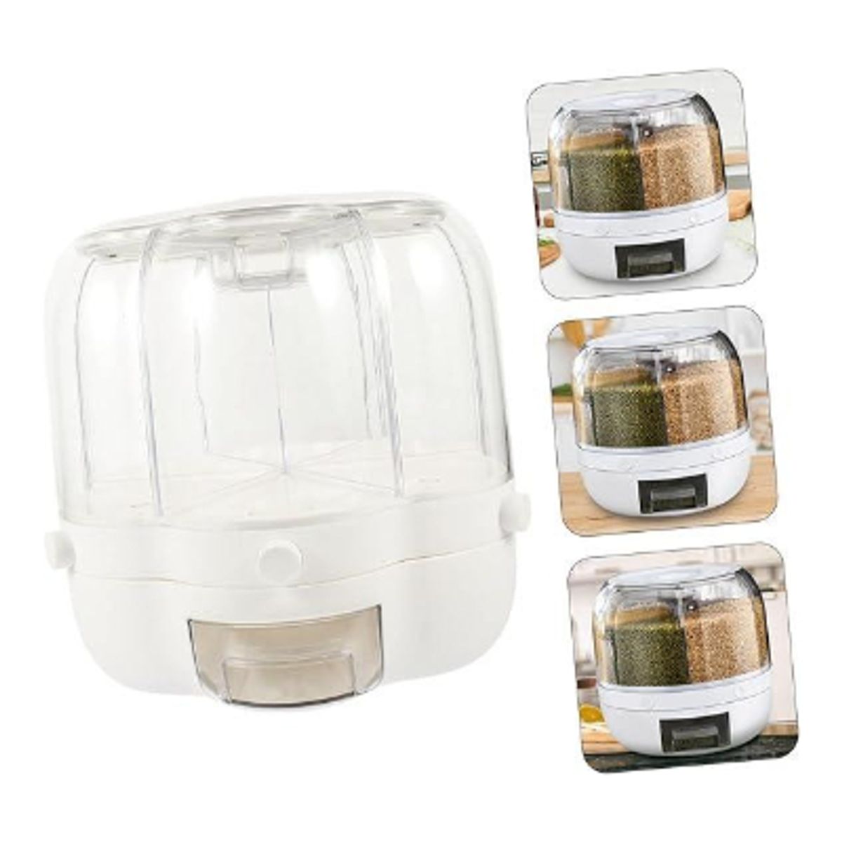 GENERICO - Alimentos Dispensador De Arroz Contenedor Rotatorio Titular Giratorio