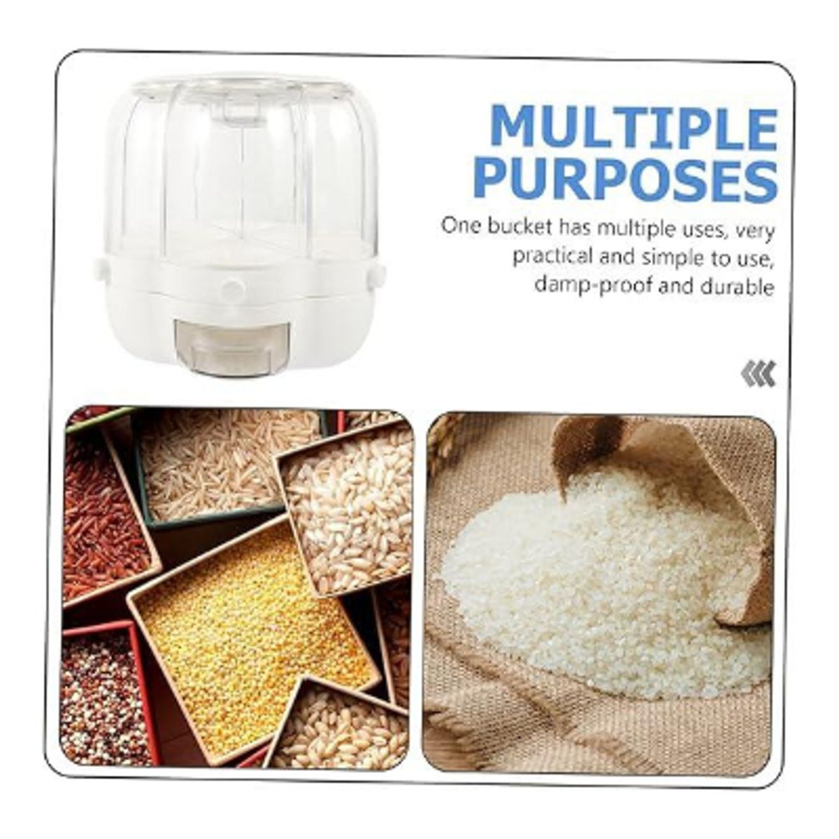 GENERICO - Alimentos Dispensador De Arroz Contenedor Rotatorio Titular Giratorio