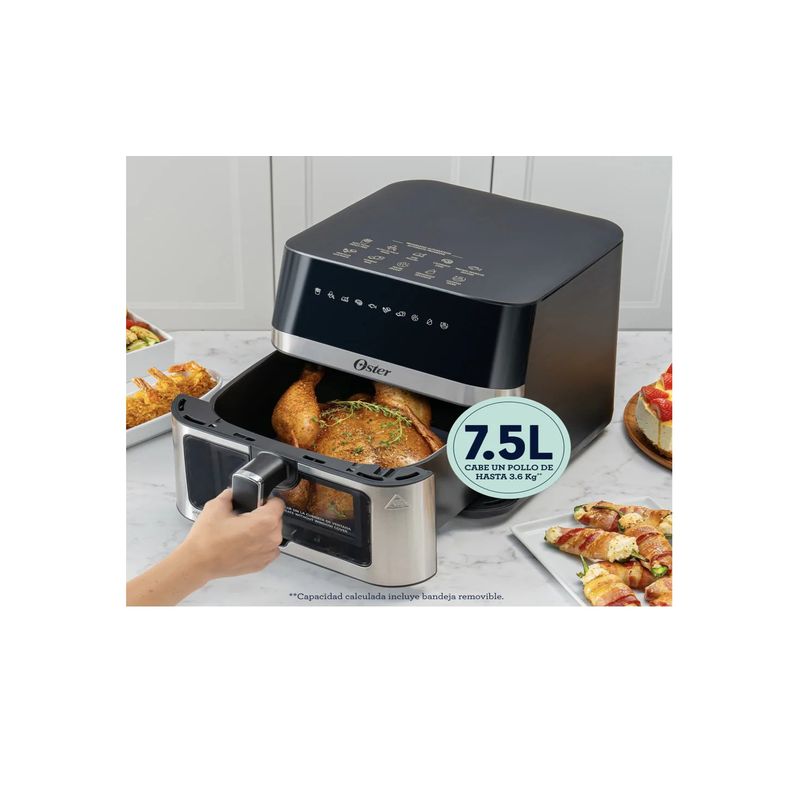OSTER - Freidora de aire Oster Digital, Recubrimiento Diamond Force 7.5 lt