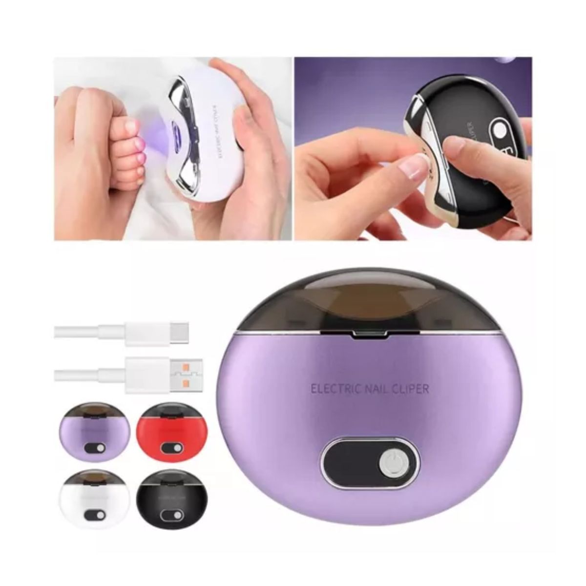 GENERICO - Cortaúñas Eléctrico, Lima De Uñas Con Luz 2 En 1