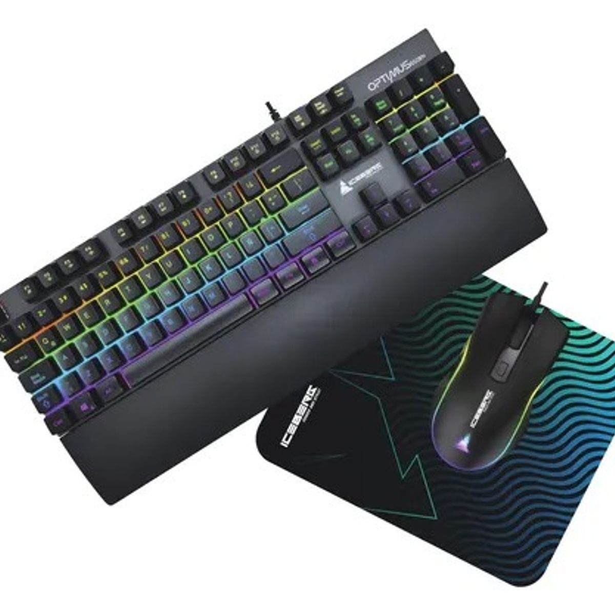 ICEBERG - COMBO OPTIMUS ICEBERG TECLADO SWITCH RED + MOUSE RGB + PAD MOUSE