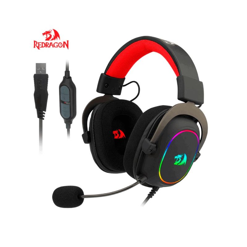 REDRAGON - Diadema Gamer Redragon H510 Zeus-X RGB + Micrófono Desmontable